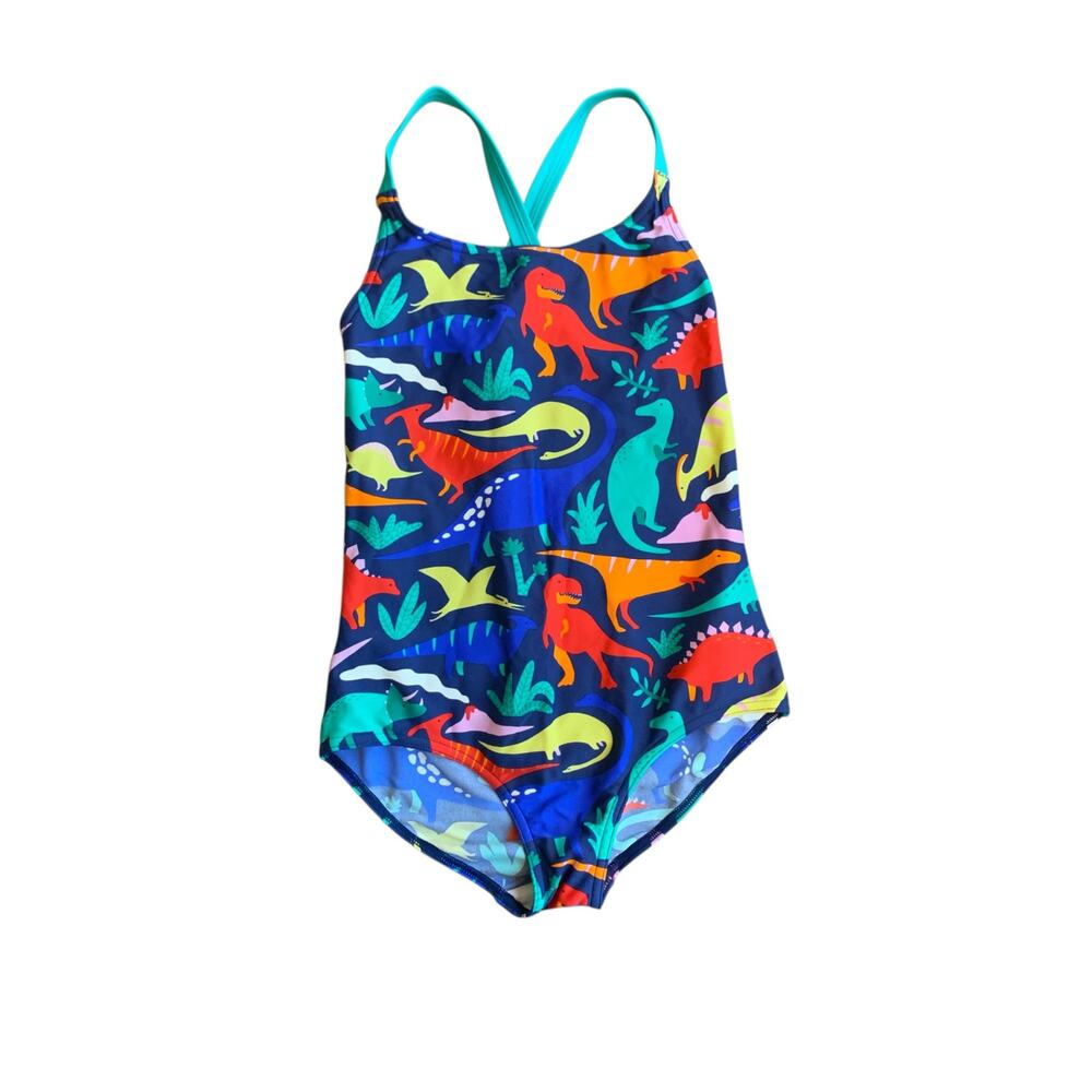 Mini Boden Colorful Dinosaur Swimsuit 9/10